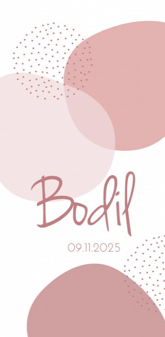 Geboortekaartje kiezels en roze stippen Bodil