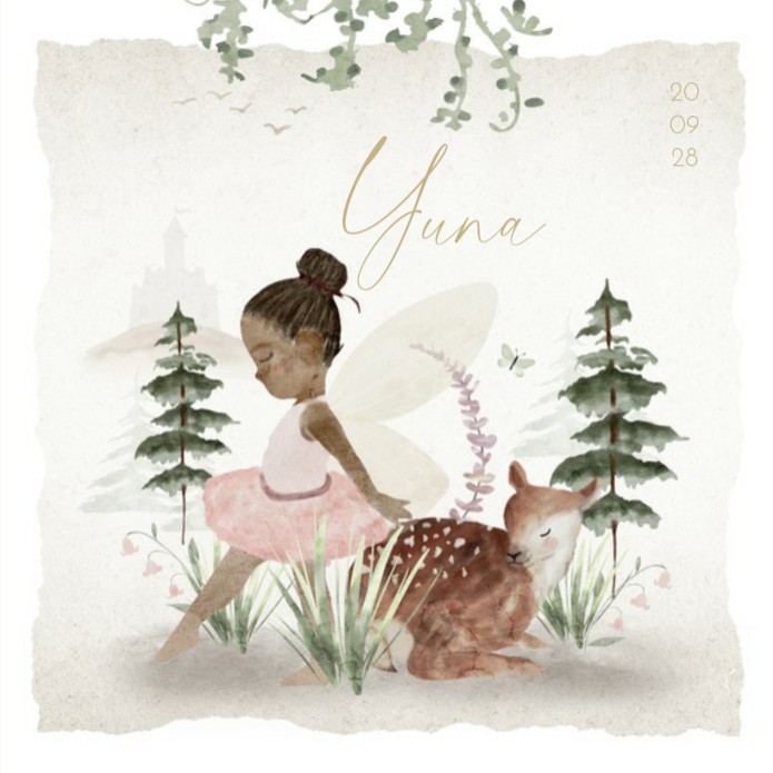 Geboortekaartje meisje prinses hert Yuna