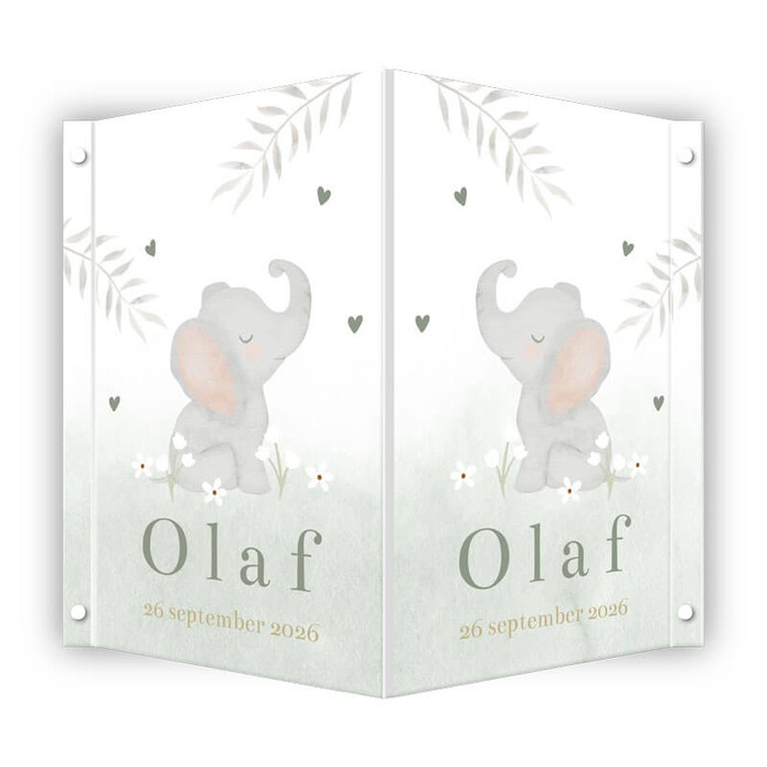 Geboortebord olifant Olaf