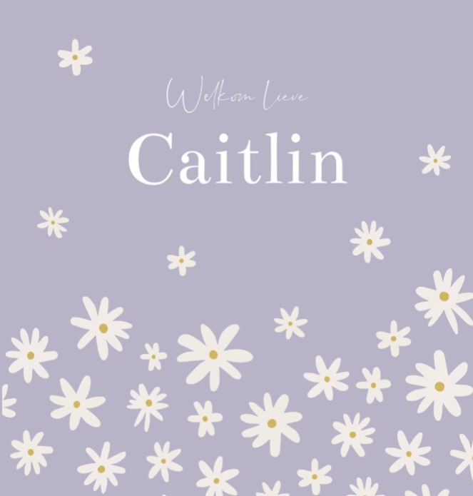 Geboortekaartje meisje bloemen Caitlin