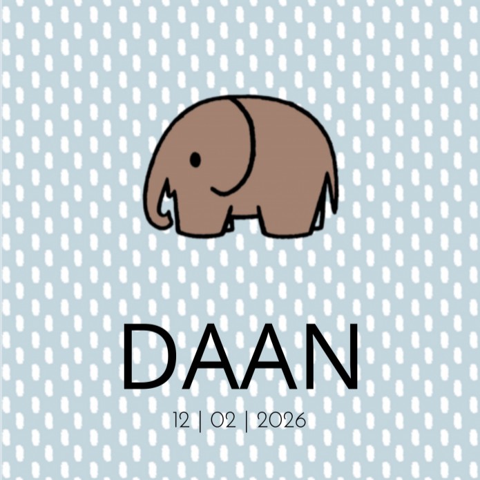 Geboortekaartje Dick Bruna olifant Daan