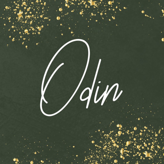 Geboortekaartje jongen minimalistisch goud spetters Odin