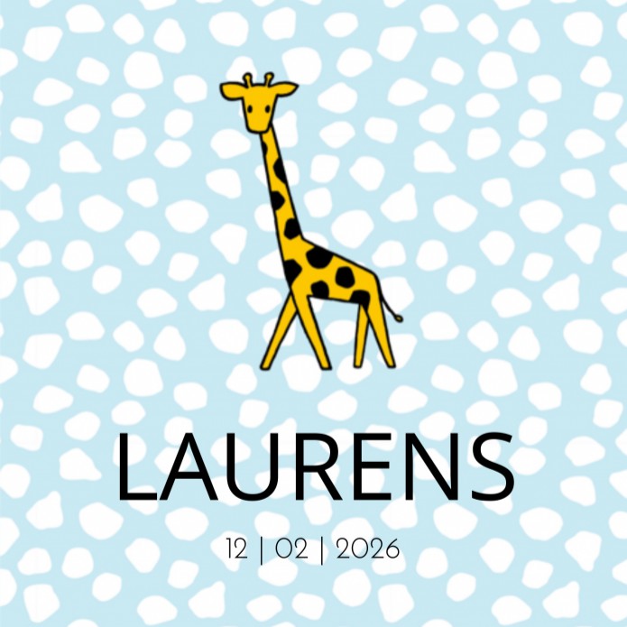 Geboortekaartje Dick Bruna giraf Laurens
