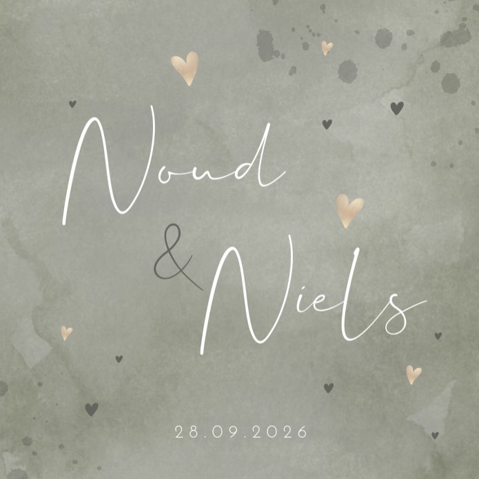 Geboortekaartje tweeling watercolor Noud & Niels