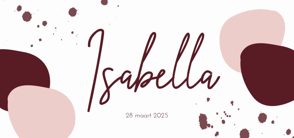 Geboortekaartje kiezels Isabella