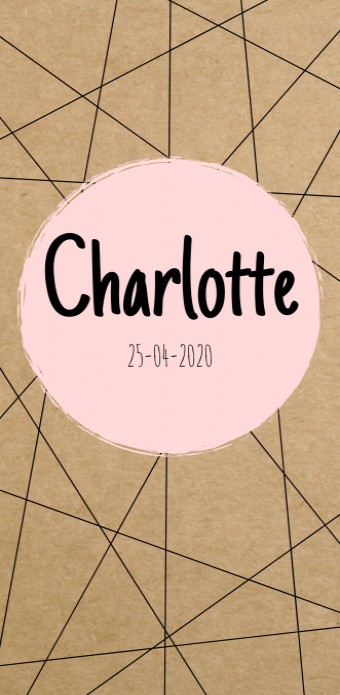 Geboortekaartje kraft lijnen Charlotte