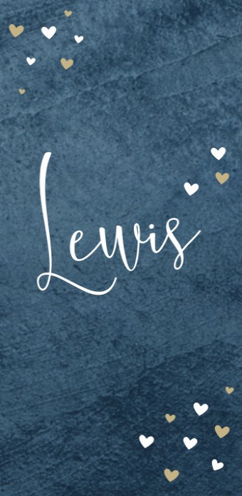 Geboortekaartje Blauw Lewis