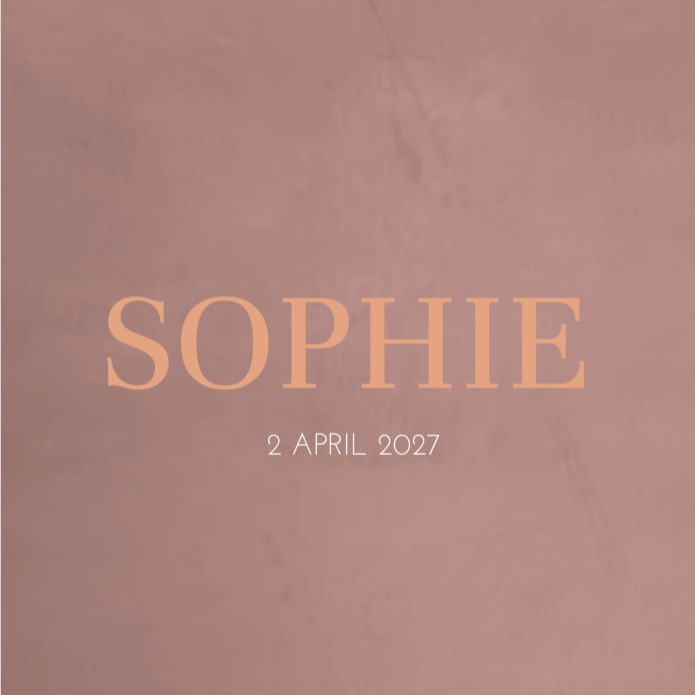 Geboortekaartje meisje roze betonlook Sophie