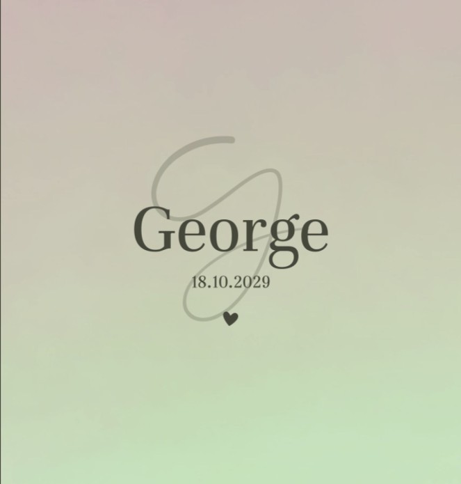 Geboortekaartje jongen groen minimalistisch George