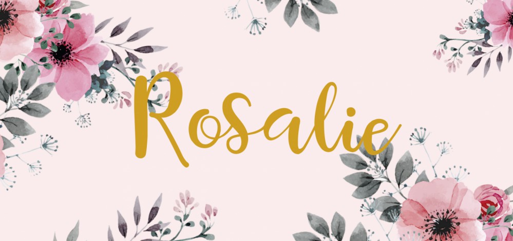 Geboortekaartje roze bloemen Rosalie - goudfolie optioneel
