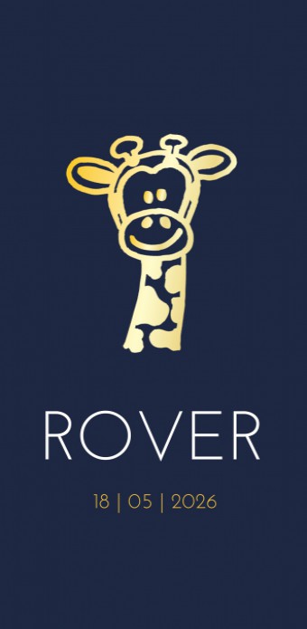 Geboortekaartje Rover giraf - goudlook