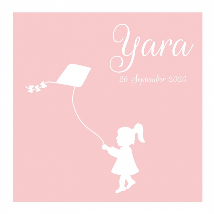 Geboortekaartje Silhouet roze Yara