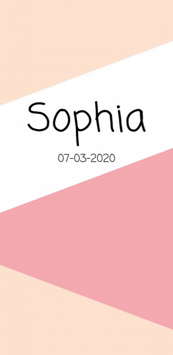 Geboortekaartje meisje roze Sophia