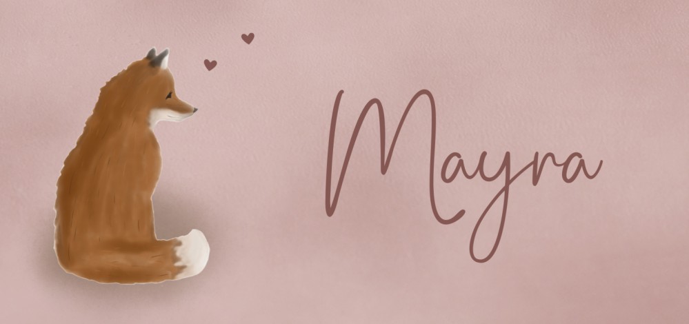 Geboortekaartje meisje vos roze Mayra