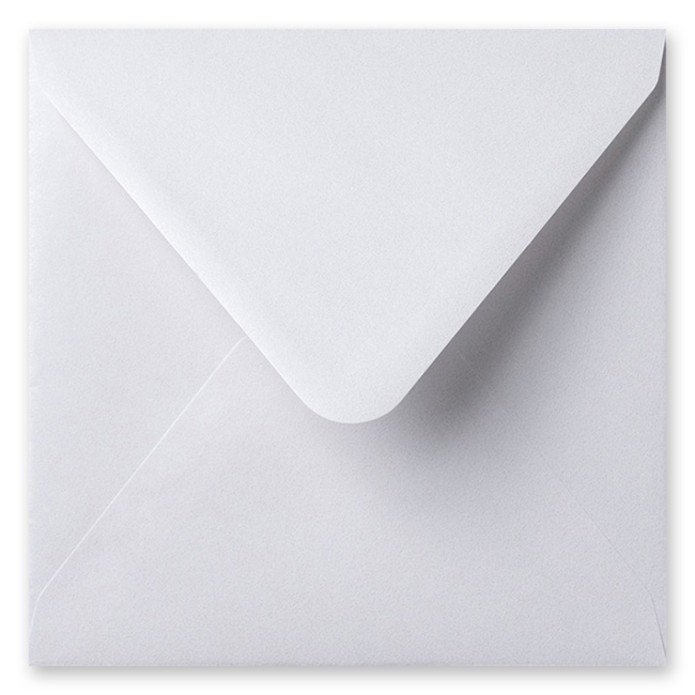 Envelop metallic extra wit 14x14 cm (op bestelling)