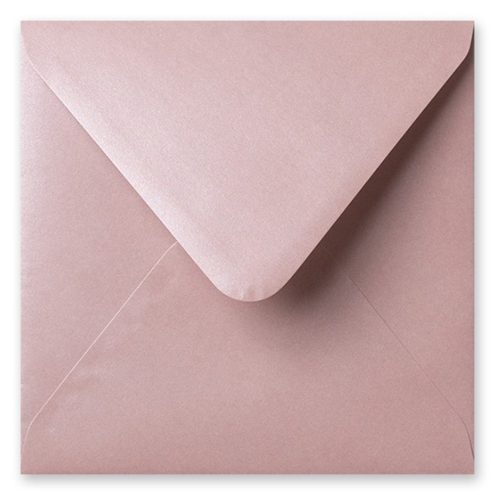 Envelop metallic rose 14x14 cm (op bestelling)