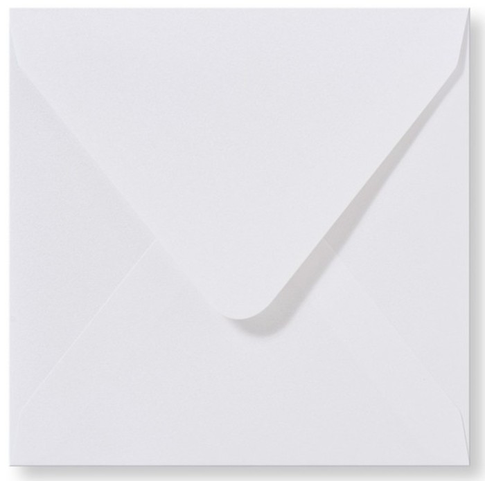 Envelop metallic extra wit 14x14 cm (op bestelling) voor