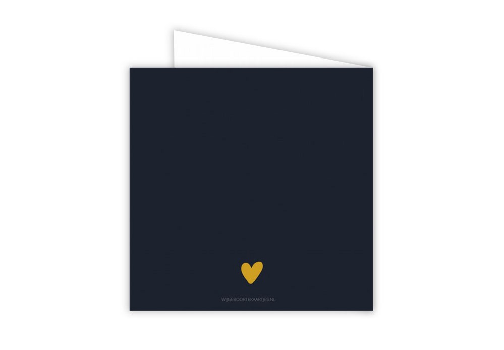 Geboortekaartje minimalistisch gouden hartje Luca