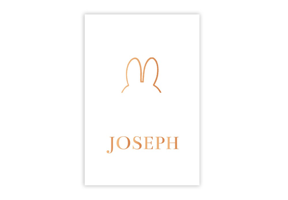 Geboortekaartje neutraal nijntje minimalistisch oren Joseph