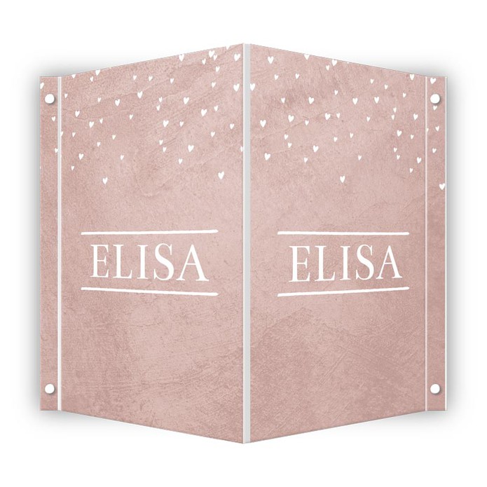 Geboortebord roze betonlook Elisa