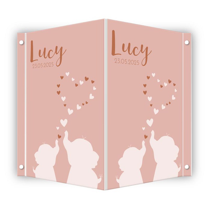 Geboortebord zusje roze olifantjes Lucy