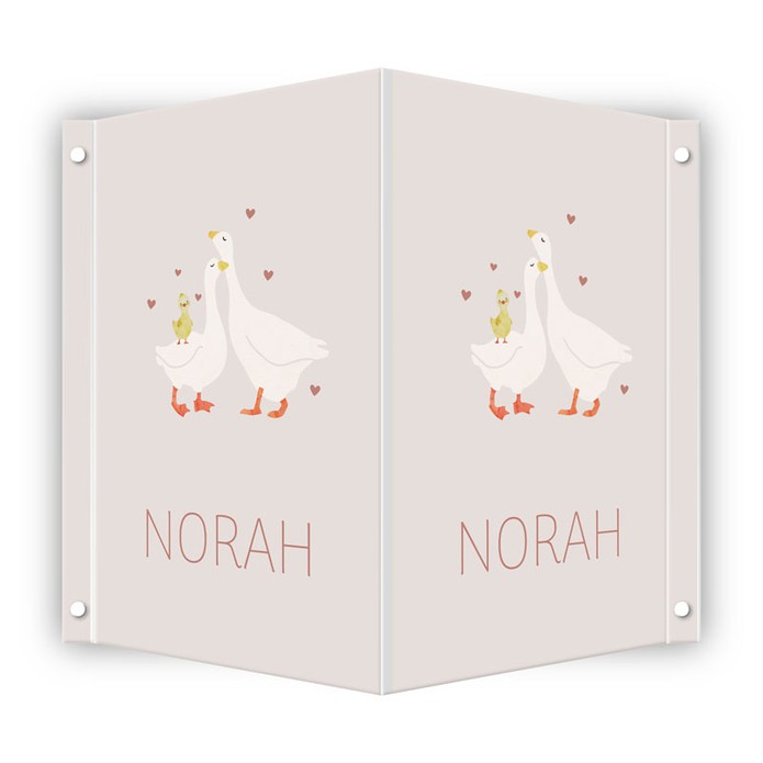 Geboortebord gansjes taupe Norah