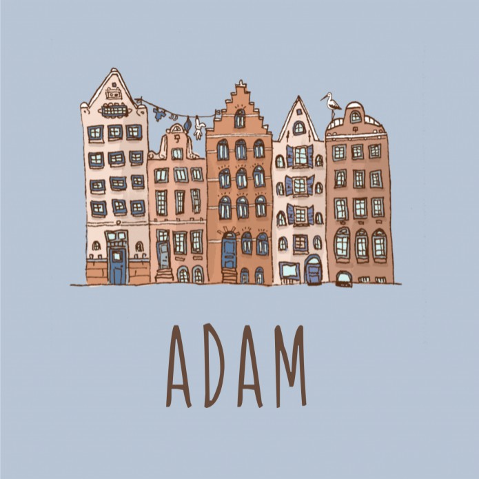 Geboortekaartje huizen Adam voor