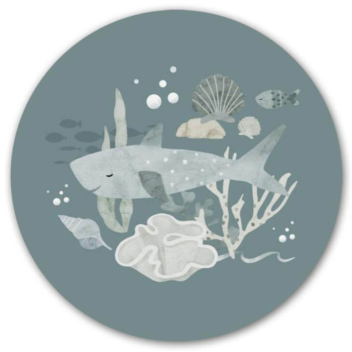 behangcirkel owen behang muur sticker muursticker onderwaterwereld onderwater water vis haai