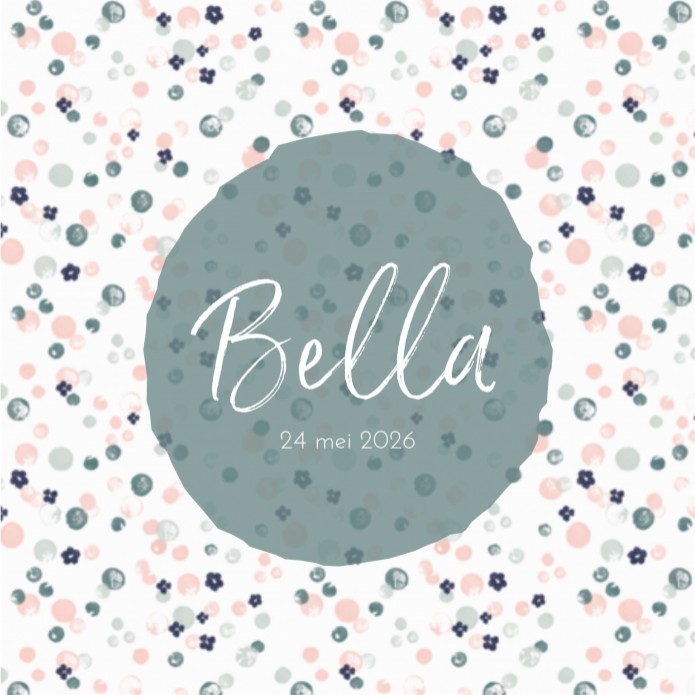 Geboortekaartje Prénatal met stippen Bella