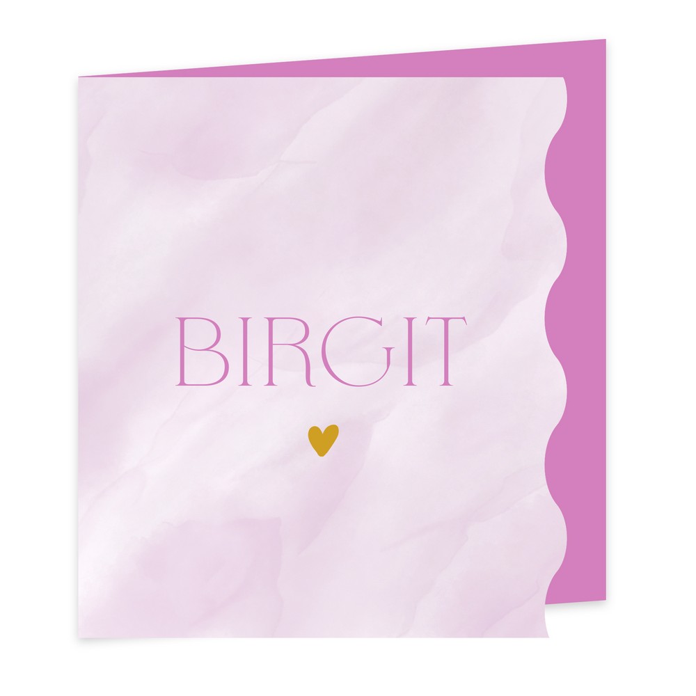 Geboortekaartje meisje minimalistisch roze Birgit