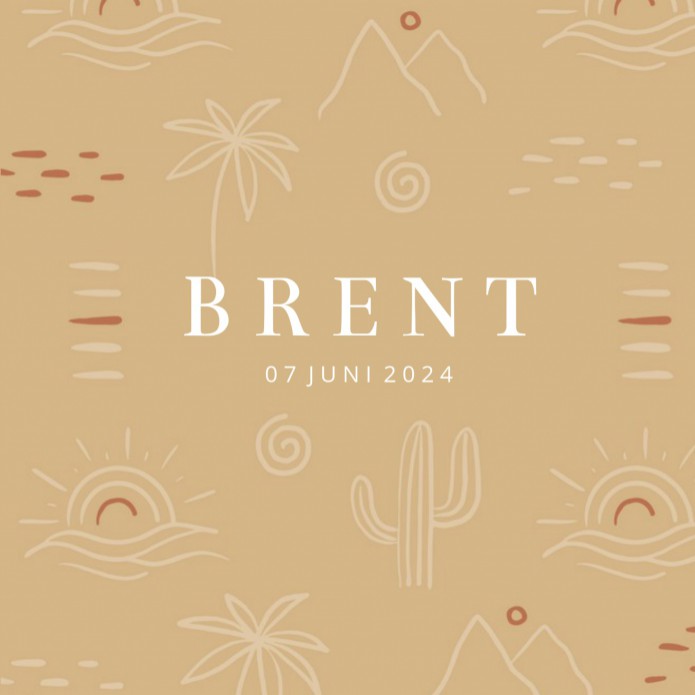 Geboortekaartje modern zomer zand Brent