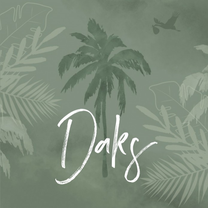 Geboortekaartje groene palmbomen Daks