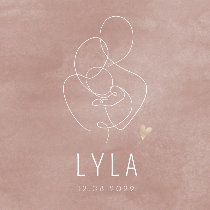 Geboortekaartje meisje aquarel gezin Lyla
