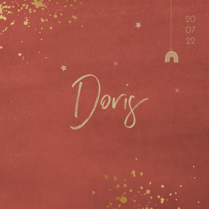 Geboortekaartje terra roest aquarel Doris voor