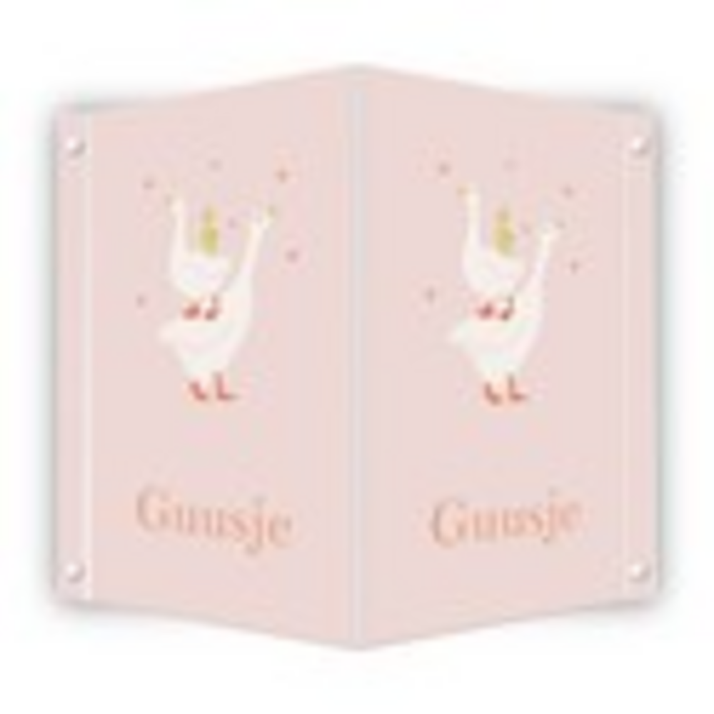 Geboortebord meisje gansjes roze Guusje