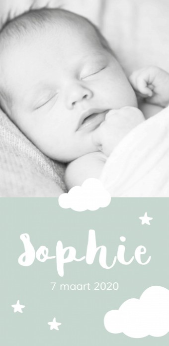 Geboortekaartje Wolken foto Sophie