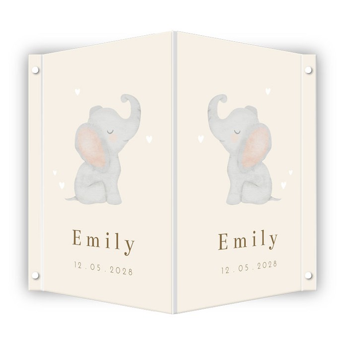 Geboortebord neutraal olifantje Emily