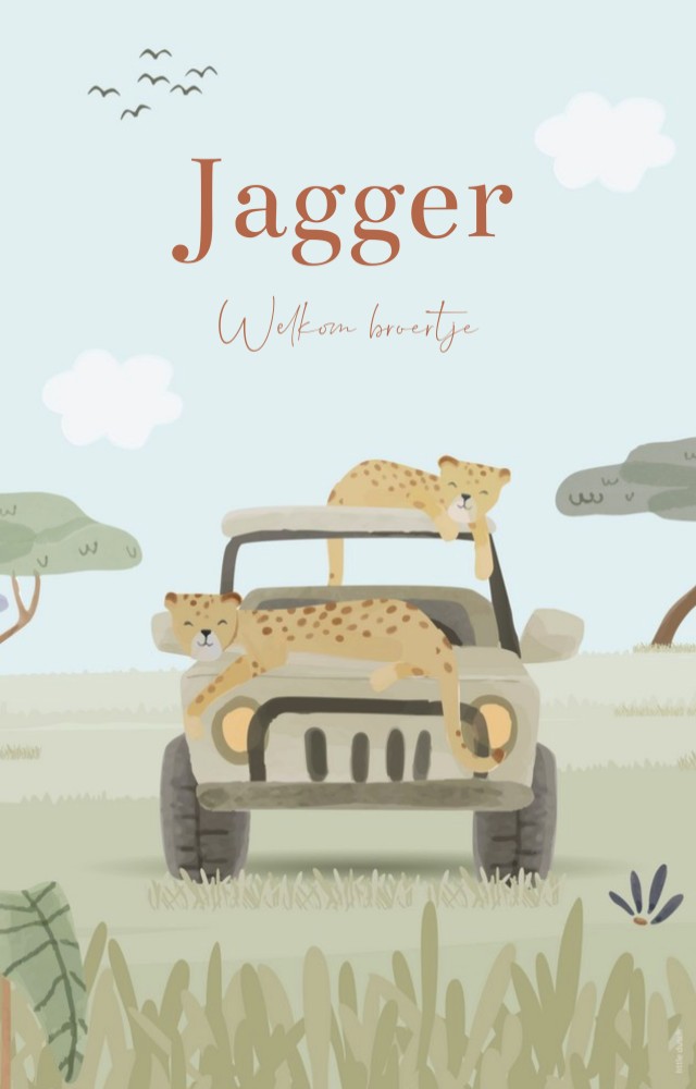 Geboortebord Little Dutch cheetas Jagger