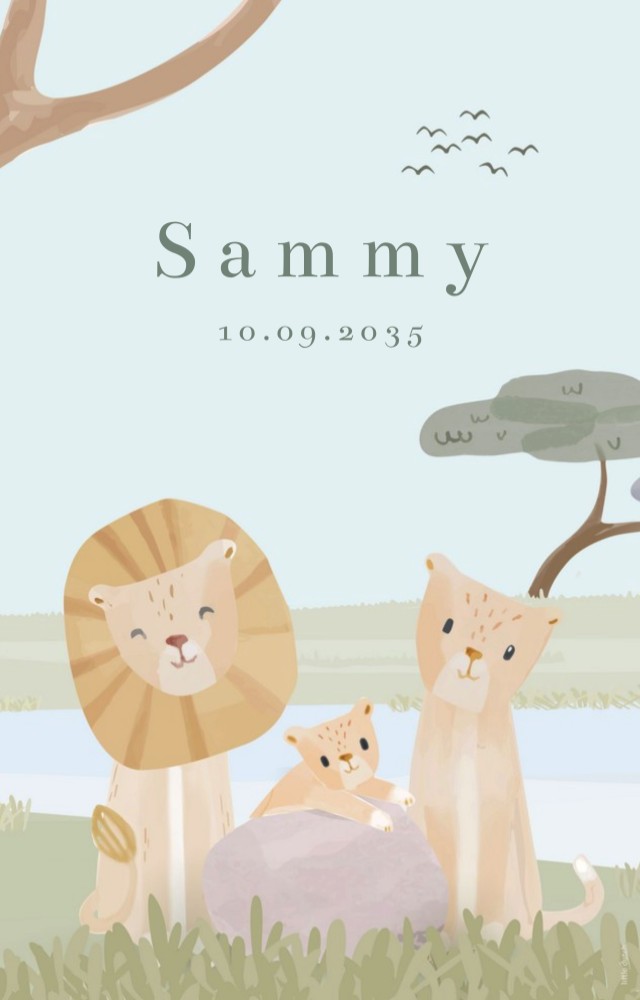 Geboortebord Little Dutch leeuwen Sammy