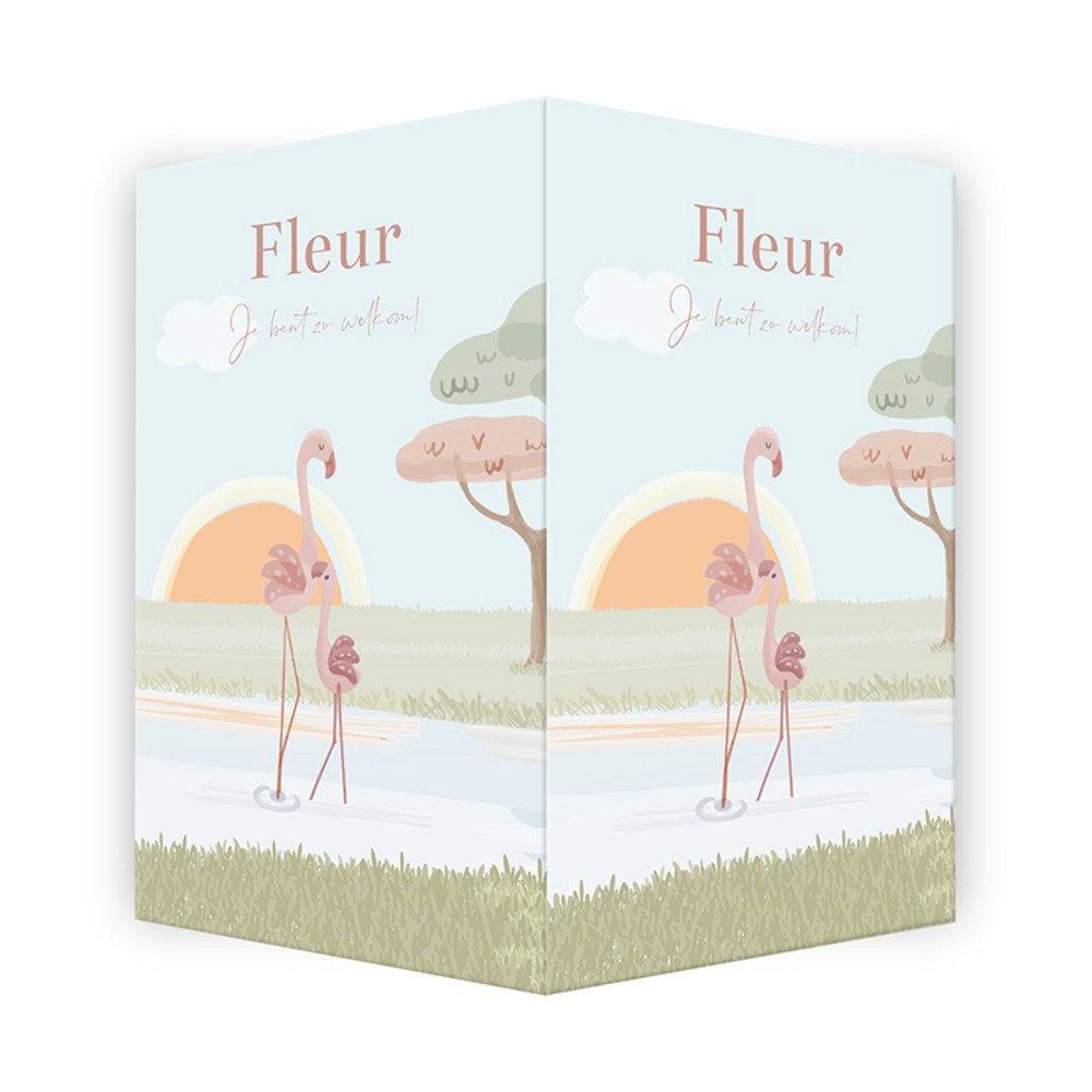 Geboortebord Little Dutch flamingo's Fleur