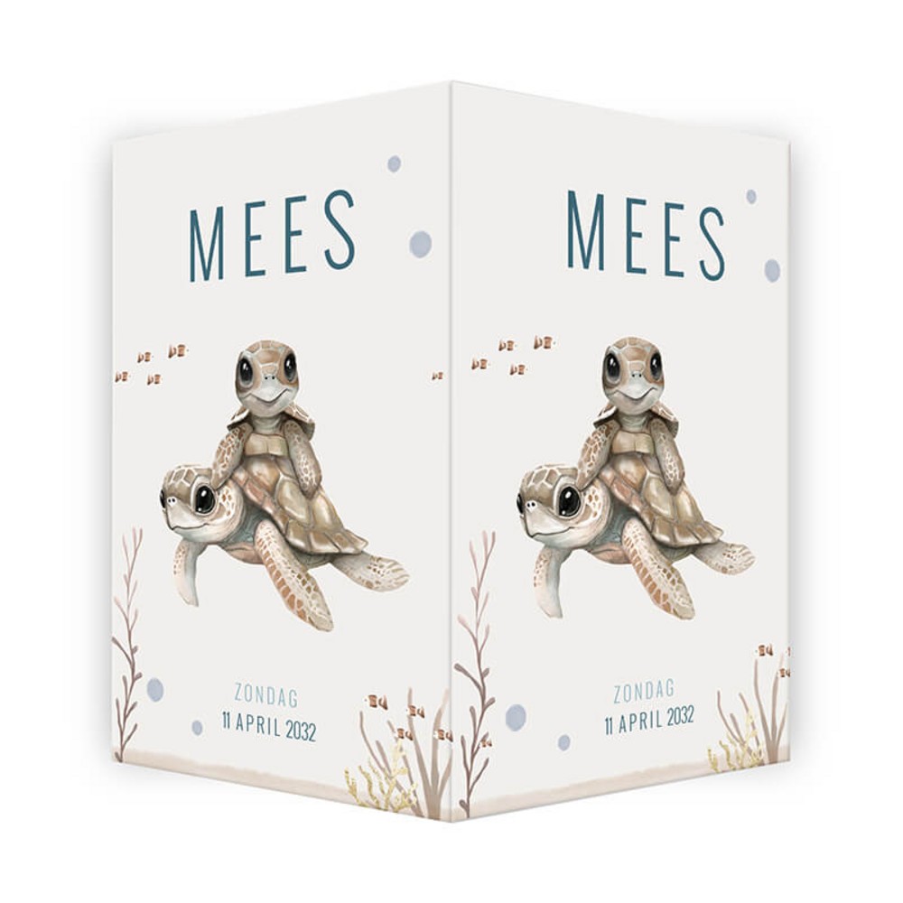 Geboortebord oceaanthema schildpadden Mees