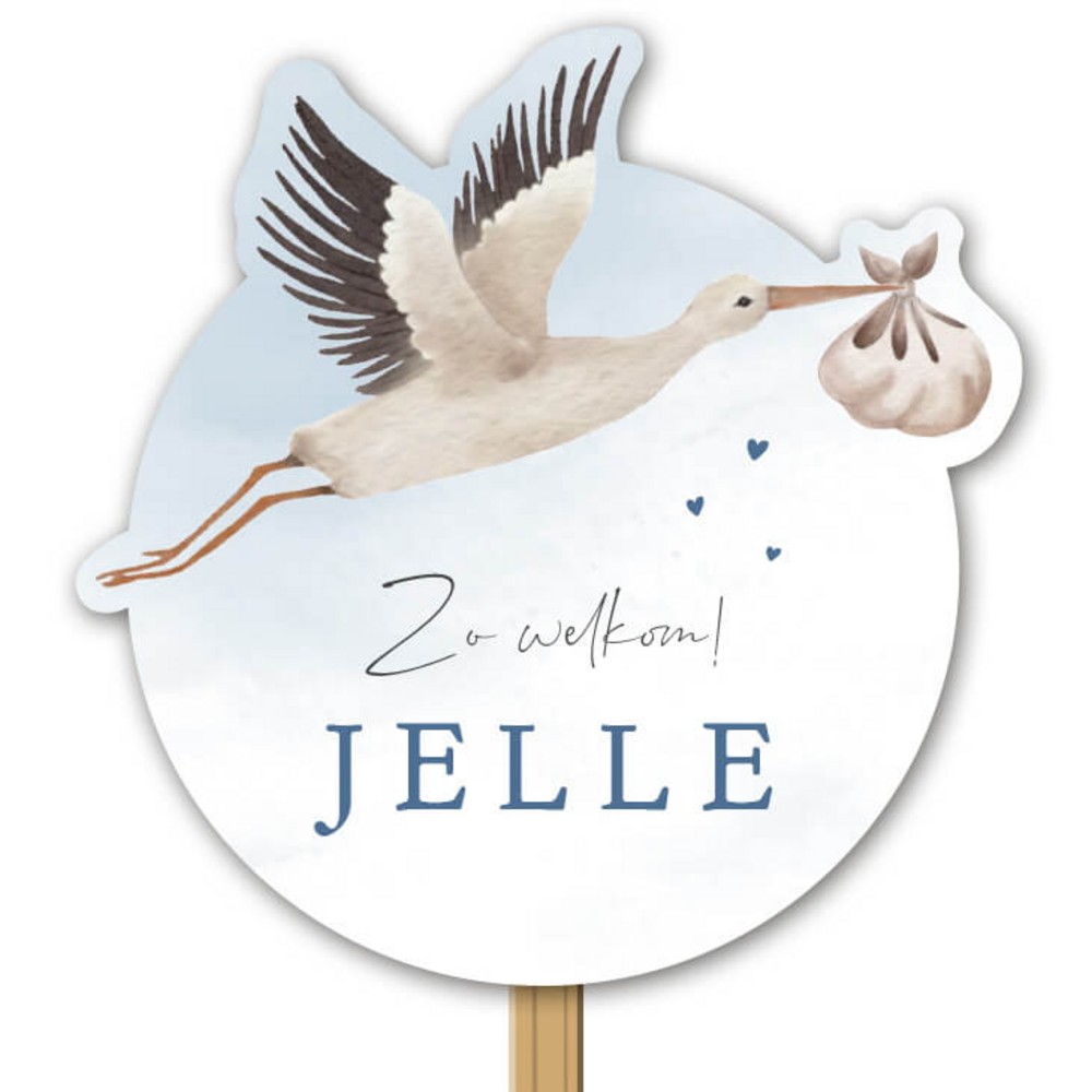 Tuinbord jongen ooievaar Jelle