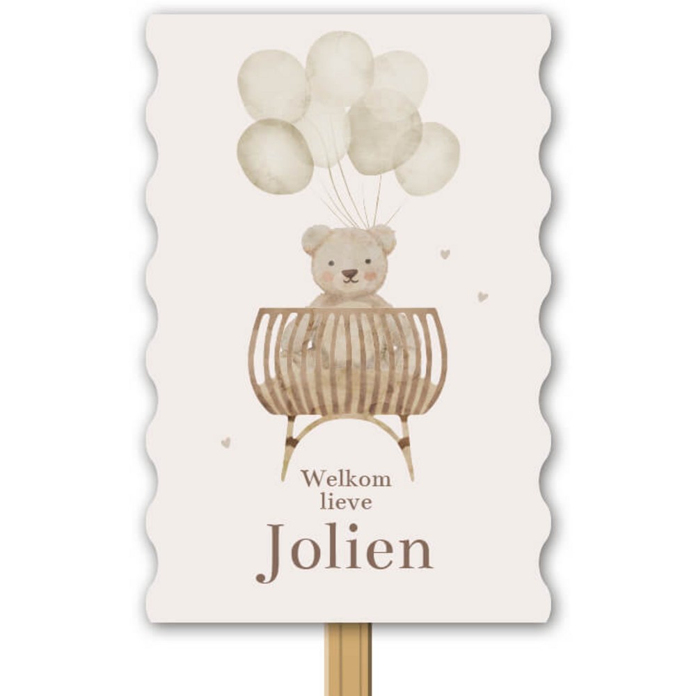 Tuinbord neutraal teddybeer beige Jolien