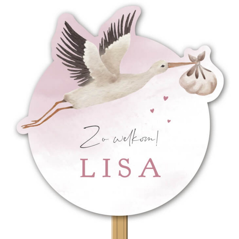 Tuinbord meisje ooievaar Lisa