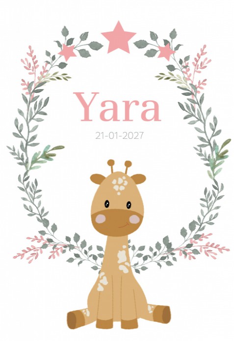 Geboortekaartje botanical giraffe Yara
