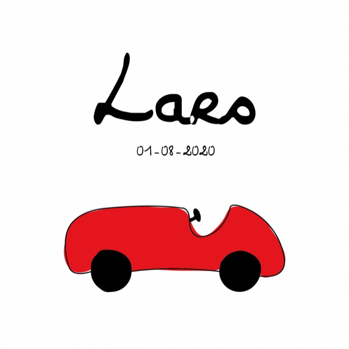 Geboortekaartje Auto Lars
