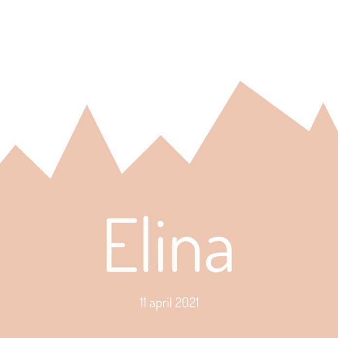 Geboortekaartje zalmroze bergen Elina