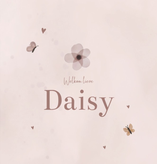 Geboortekaartje meisje bloemen Daisy