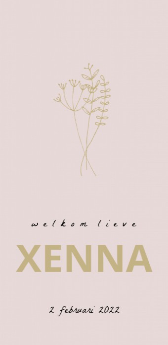Geboortekaartje Bloemen Xenna