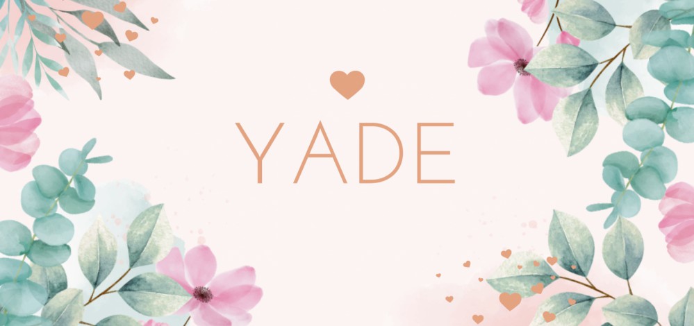 Geboortekaartje bloemen roze Yade - rosegoudfolie optioneel